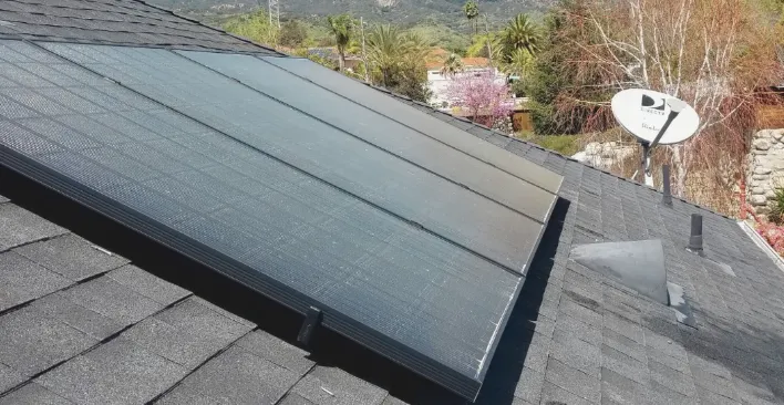 Completed roof installation of solar panels
